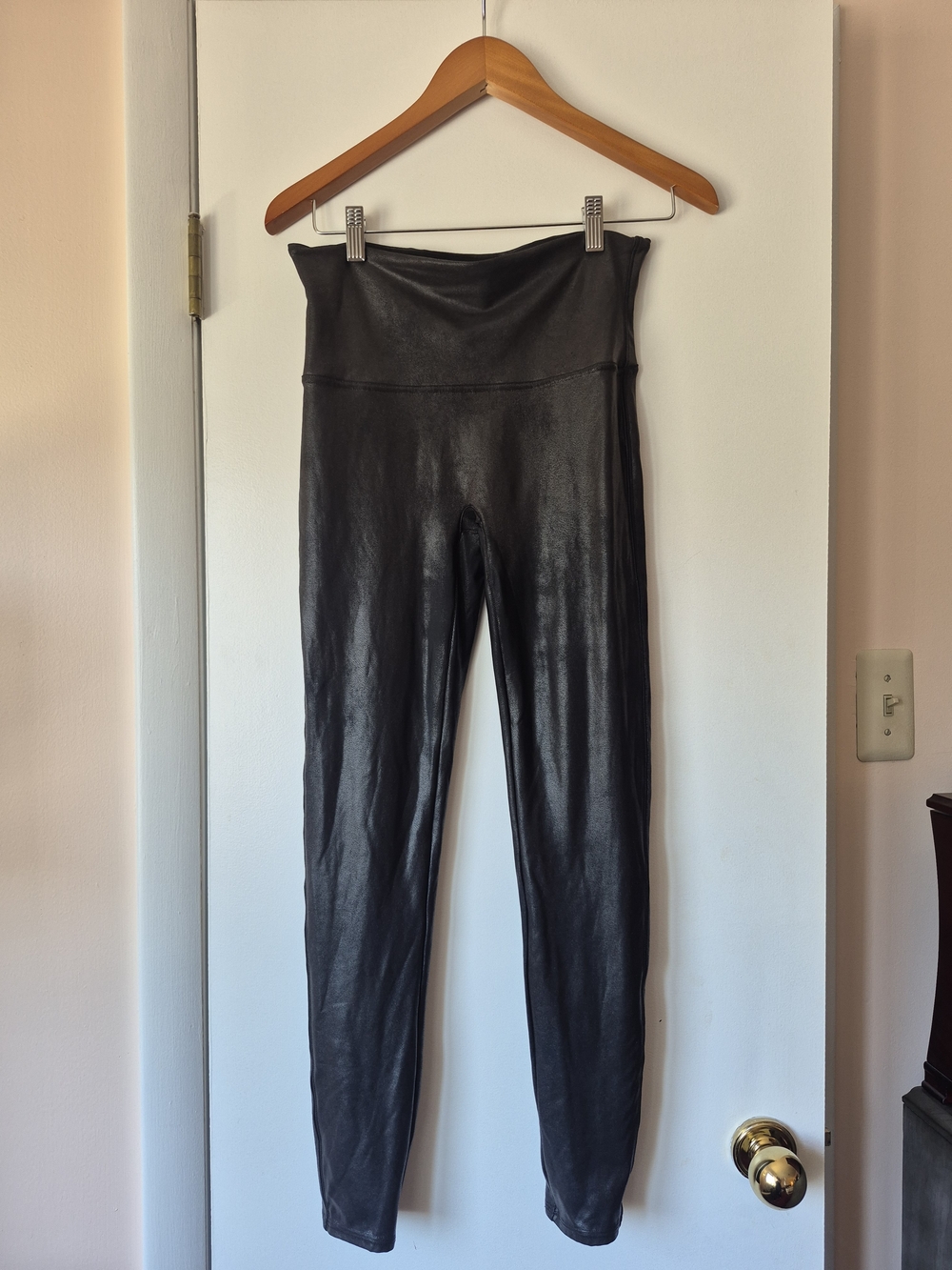 SPANX Black Faux-Leather Leggings